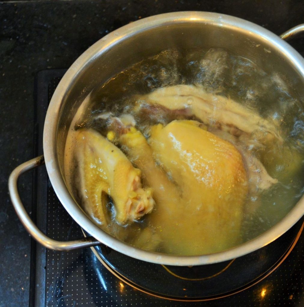 cách làm gà xé phay rau răm hành tây luộc gà